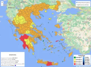 Ο νέος επιδημιολογικός χάρτης: Στο «κόκκινο» Ηράκλειο, Ηλεία, Αχαΐα, Μεσσηνία και Ικαρία