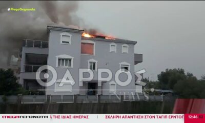 Κεραυνός προκάλεσε πυρκαγιά σε πολυκατοικία σε Καλαμάτα (video)