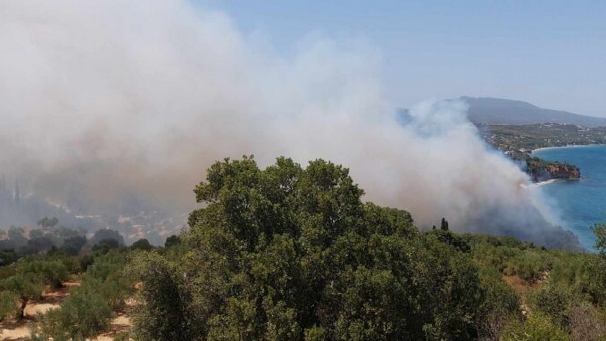 Μεγάλη φωτιά στη Μεσσηνία – Κοντά σε οικισμούς στην Αγία Τριάδα Κορώνης οι φλόγες, ανεξέλεγκτο το μέτωπο
