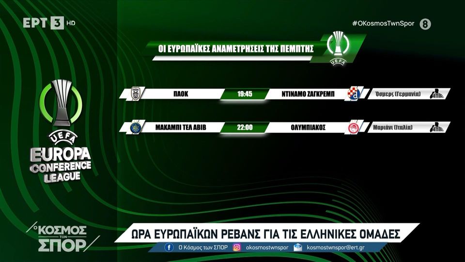 UEFA Europa Conference League: Οι διαιτητές ΠΑΟΚ και Ολυμπιακού (video)