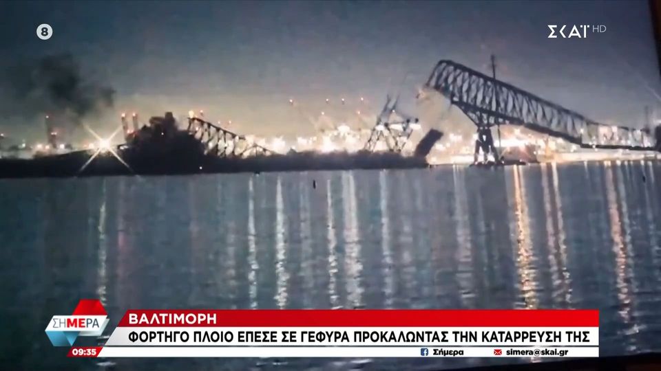 Σοκαριστικό βίντεο: Γέφυρα στην Βαλτιμόρη καταρρέει σαν χάρτινη&#8230; (video)